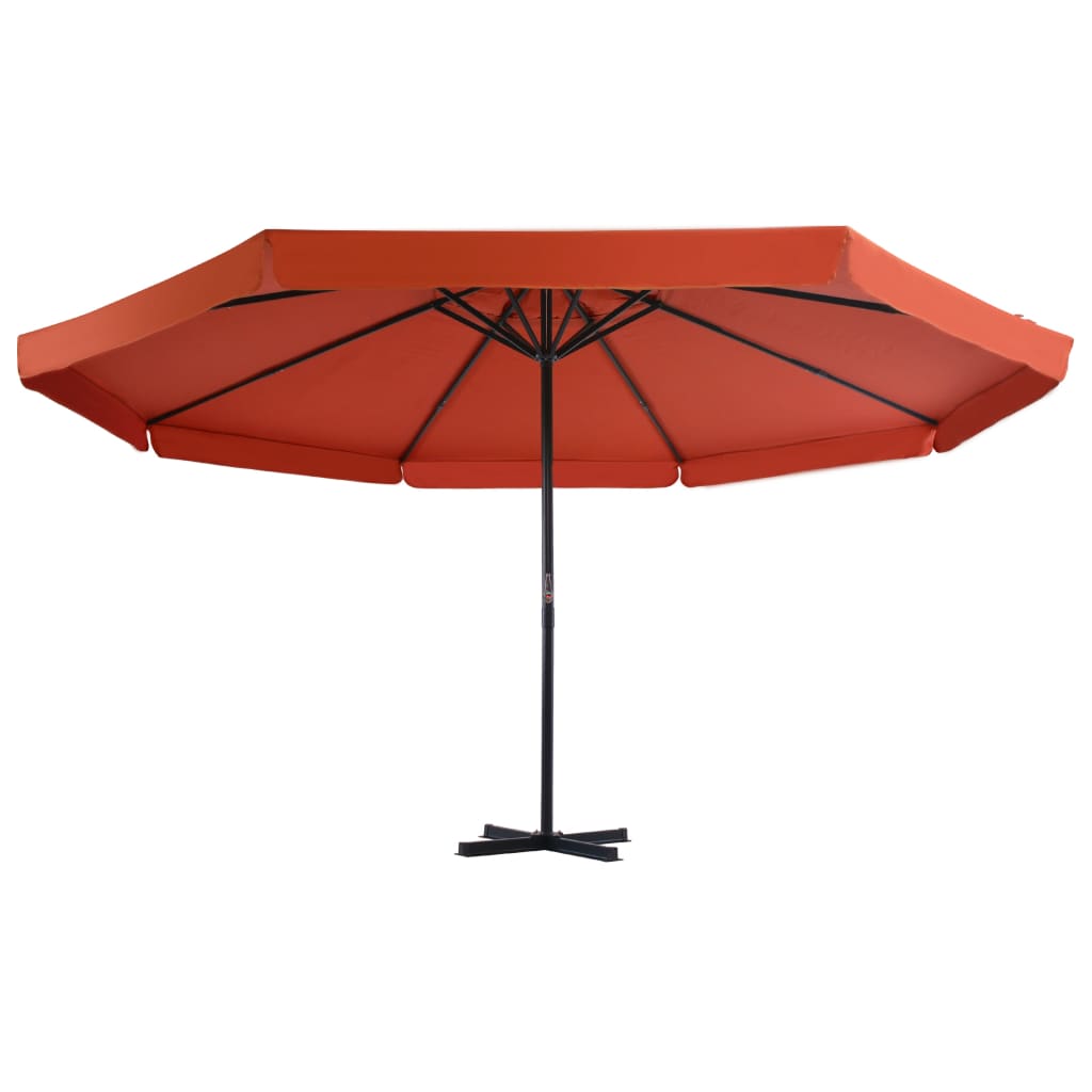 Parasol Vidaxl con poste de aluminio 500 cm Terracotta