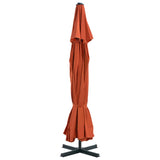 Parasol Vidaxl con poste de aluminio 500 cm Terracotta