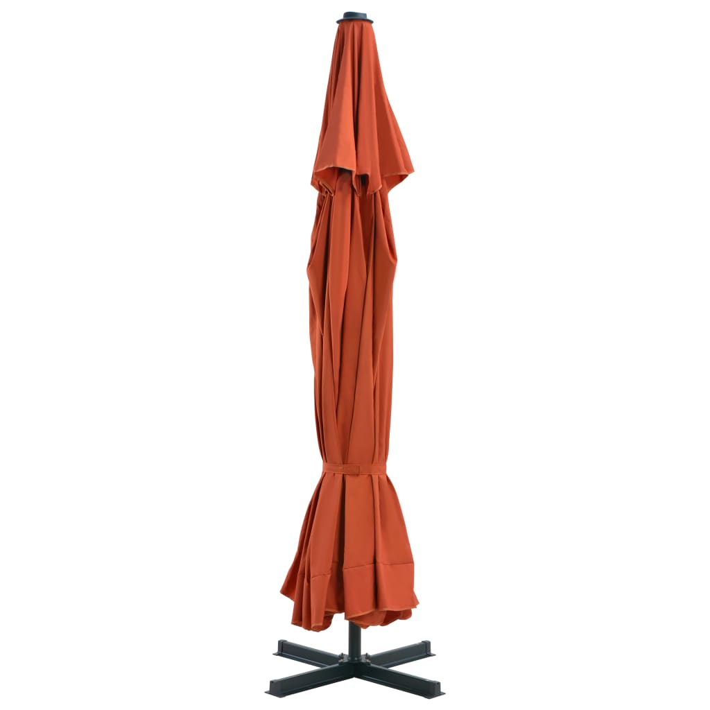 Vidaxl -Parasol mit Aluminiumpol 500 cm Terrakotta -gelöscht