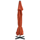 Vidaxl -Parasol mit Aluminiumpol 500 cm Terrakotta -gelöscht