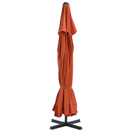 Vidaxl -Parasol mit Aluminiumpol 500 cm Terrakotta -gelöscht