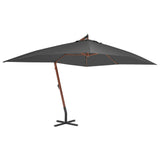 Vidaxl flytende parasol med trepol 400x300 cm antracitt -farget