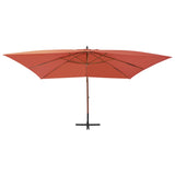 Vidaxl flytende parasol med trepol 400x300 cm terrakotta -farget