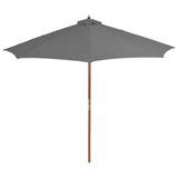 Vidaxl -Parasol mit Holzstange 300 cm Anthrazit