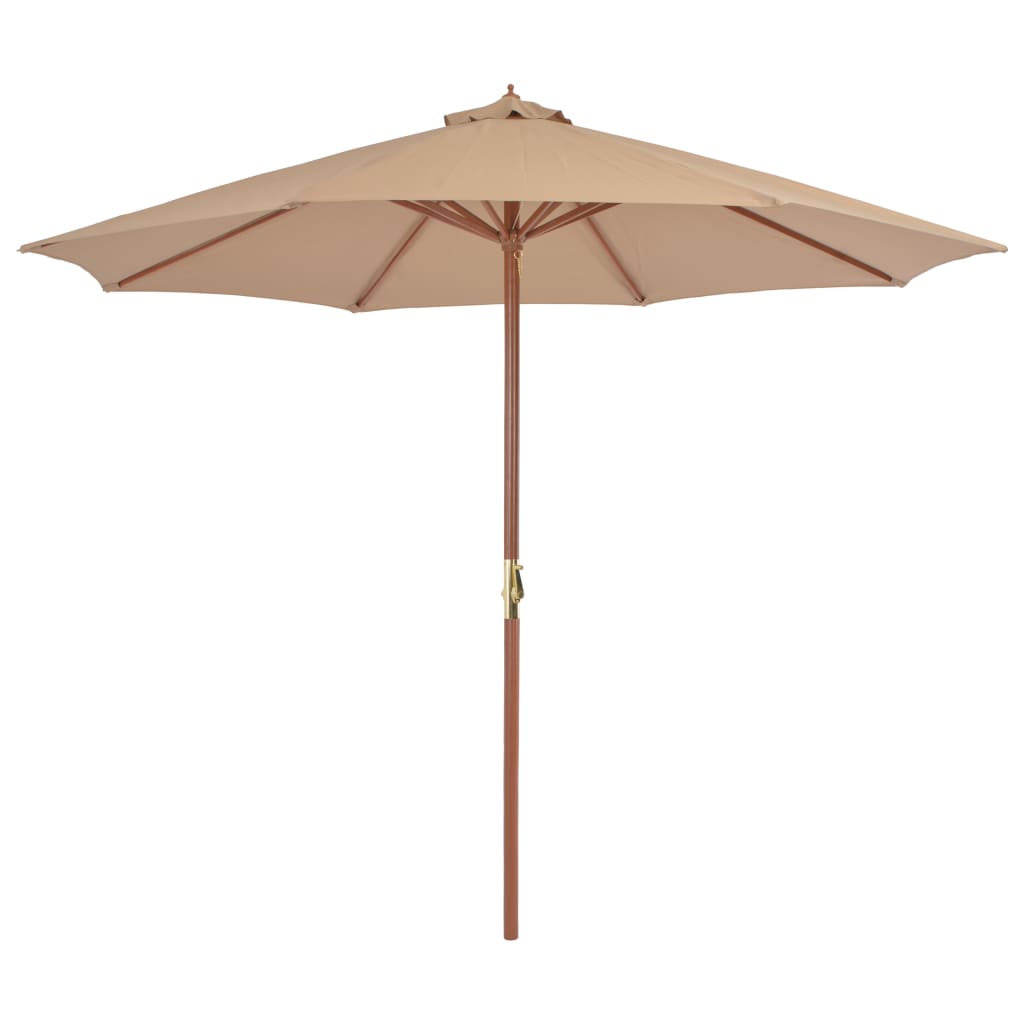 Vidaxl -parasol med træpol 300 cm taupe