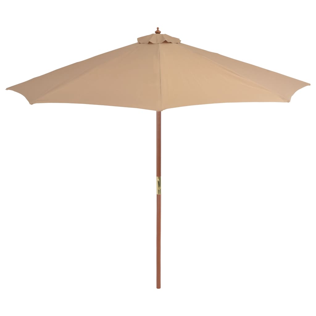 Vidaxl -parasol med træpol 300 cm taupe