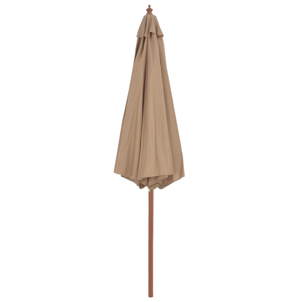 Vidaxl -parasol med træpol 300 cm taupe