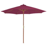 Vidaxl Parasol mit Holzstange 300 cm Bordeaux Rot