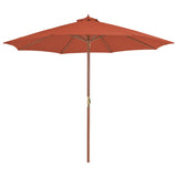 Vidaxl Parasol z drewnianym słupem 300 cm Terracotta