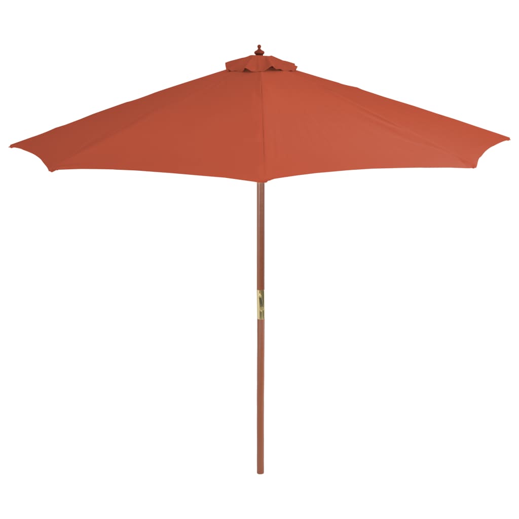 Vidaxl Parasol z drewnianym słupem 300 cm Terracotta