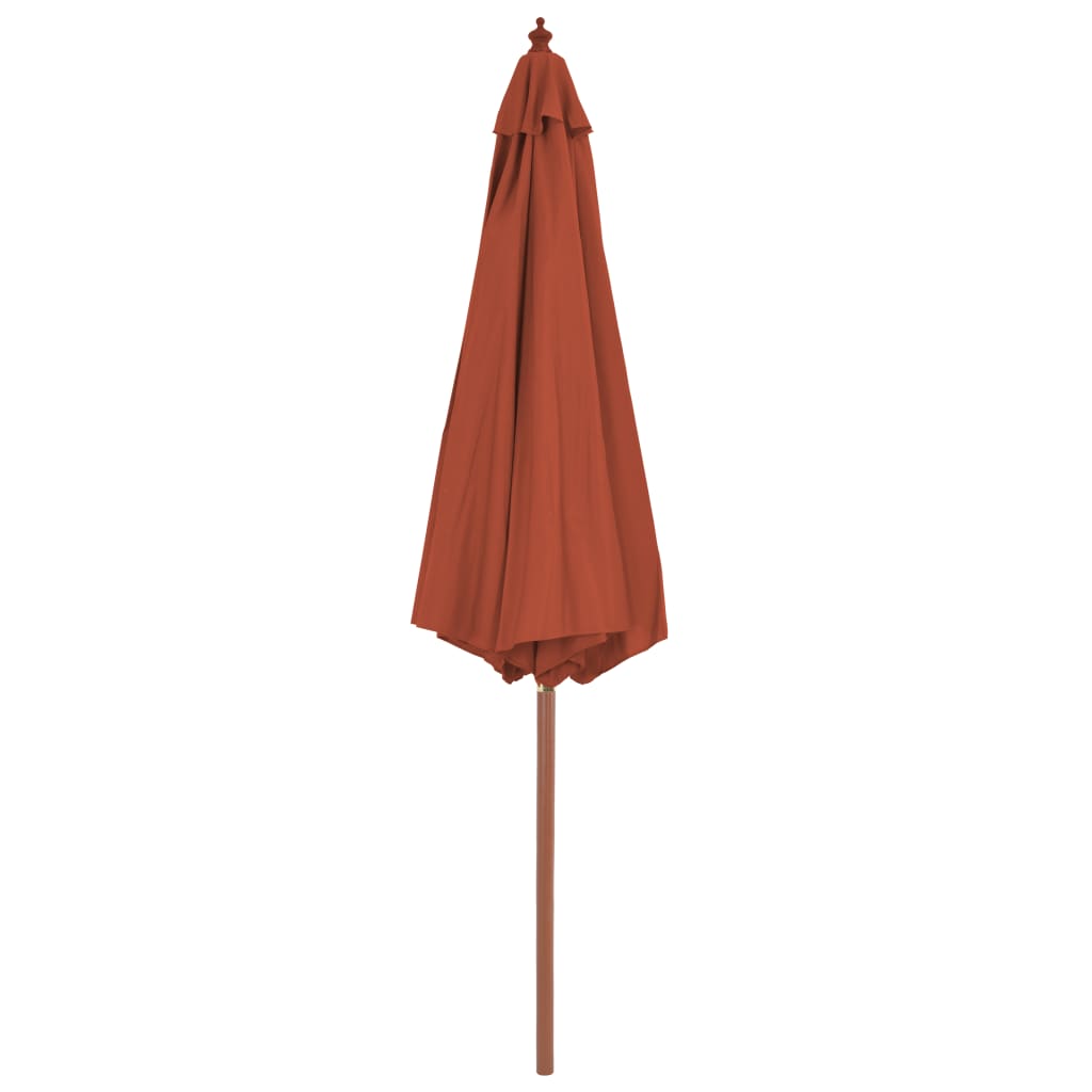 Vidaxl Parasol z drewnianym słupem 300 cm Terracotta