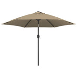 Parasol vidaxl avec pôle métallique 300 cm taupe