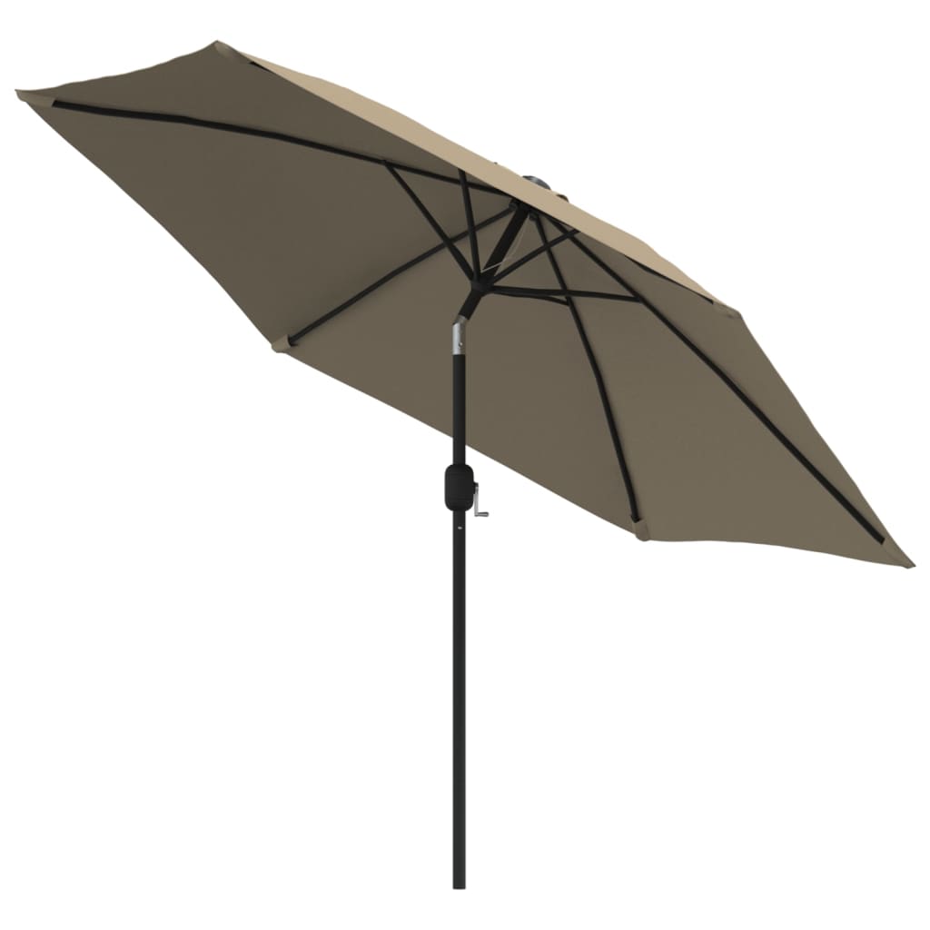 Parasol vidaxl avec pôle métallique 300 cm taupe