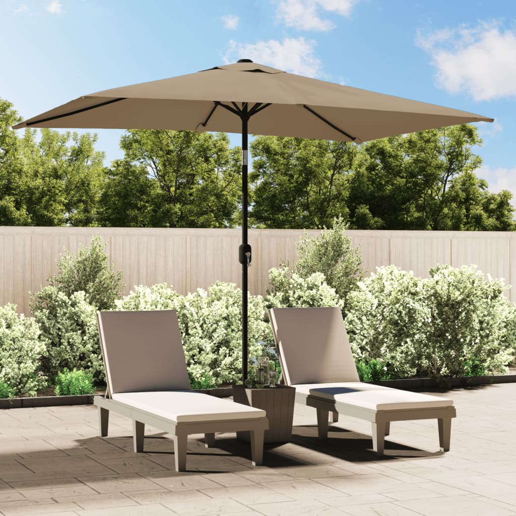 Vidaxl Parasol with metal pole 300x200 cm Taupe