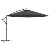 Vidaxl flytende parasol med aluminiumstang 350 cm Antracitt -farget