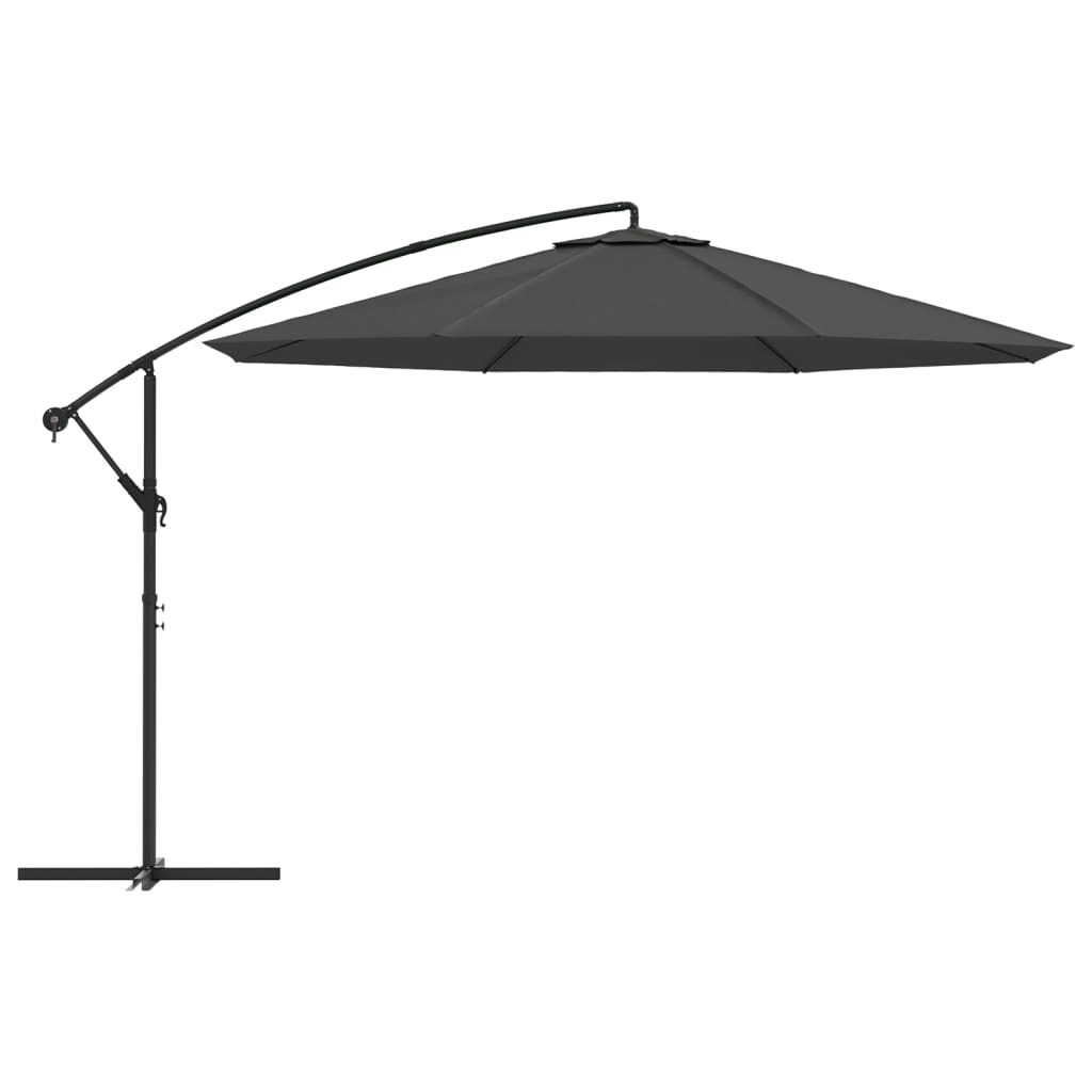 Vidaxl flytende parasol med aluminiumstang 350 cm Antracitt -farget