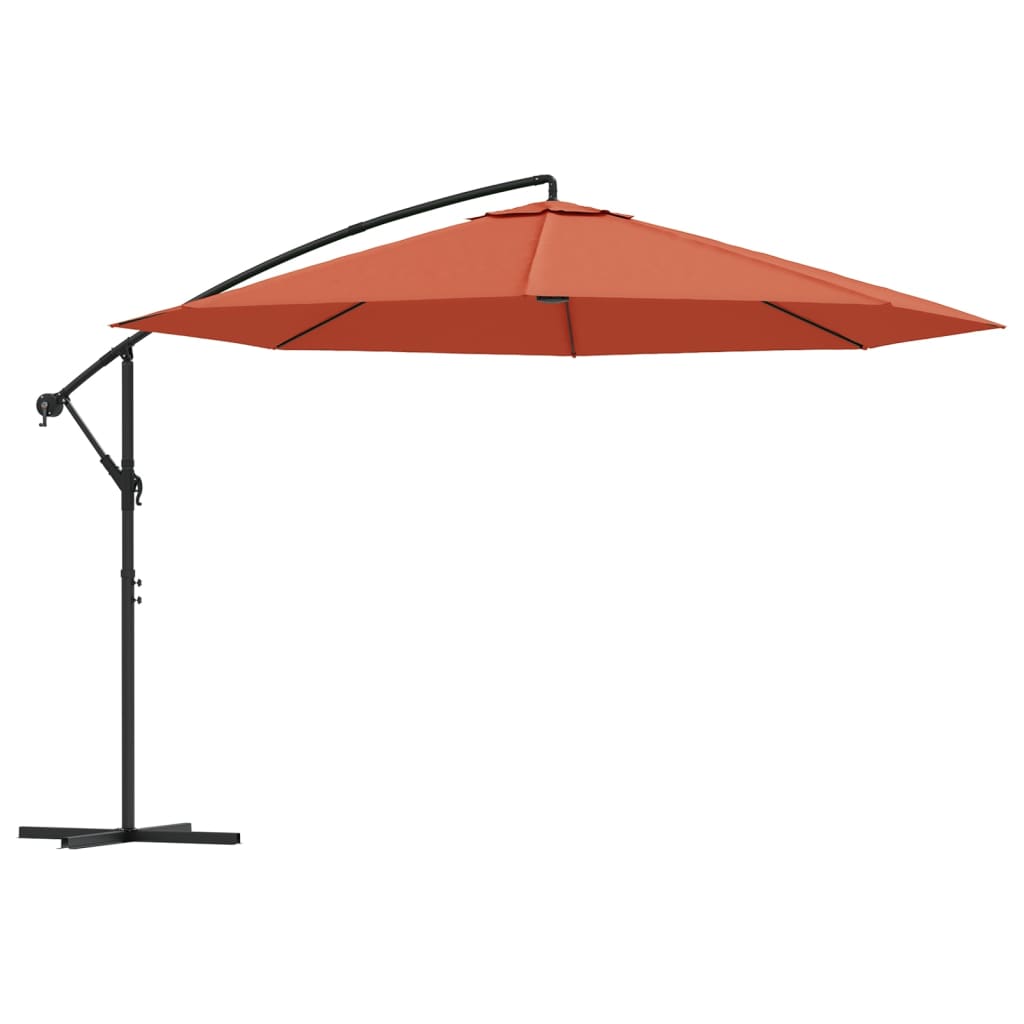 Vidaxl flytende parasol med aluminiumstang 350 cm terrakotta -farget