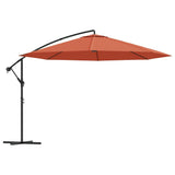 Vidaxl flytende parasol med aluminiumstang 350 cm terrakotta -farget