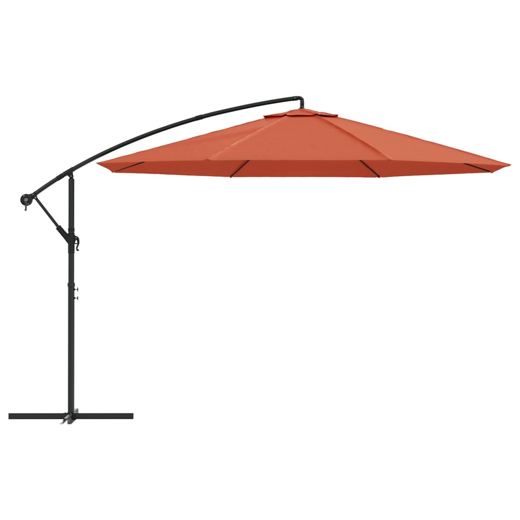 Vidaxl flytende parasol med aluminiumstang 350 cm terrakotta -farget