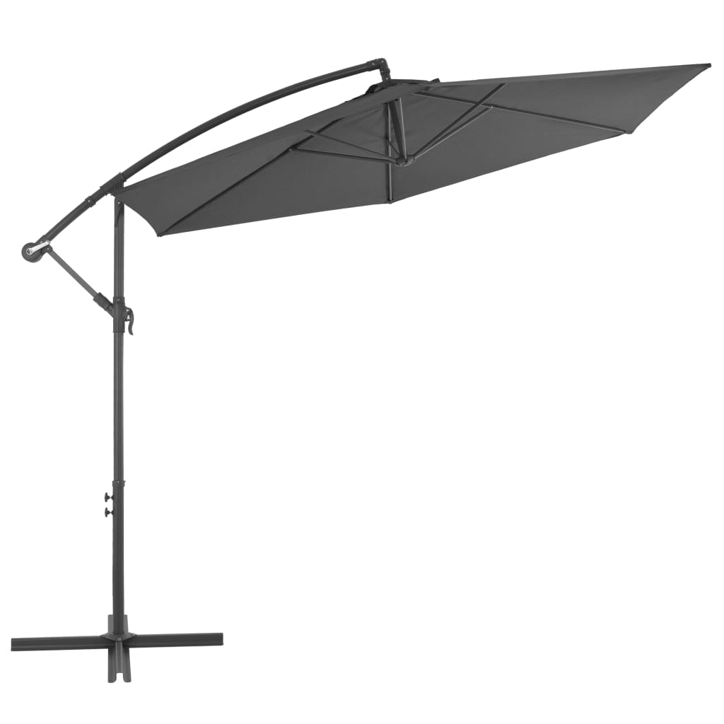 Vidaxl flytende parasol med aluminiumstang 300 cm Antracitt -farget