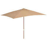 Vidaxl parasol s dřevěným pólem 200x300 cm taupe