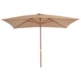 Vidaxl -Parasol mit Holzstange 200x300 cm Taupe