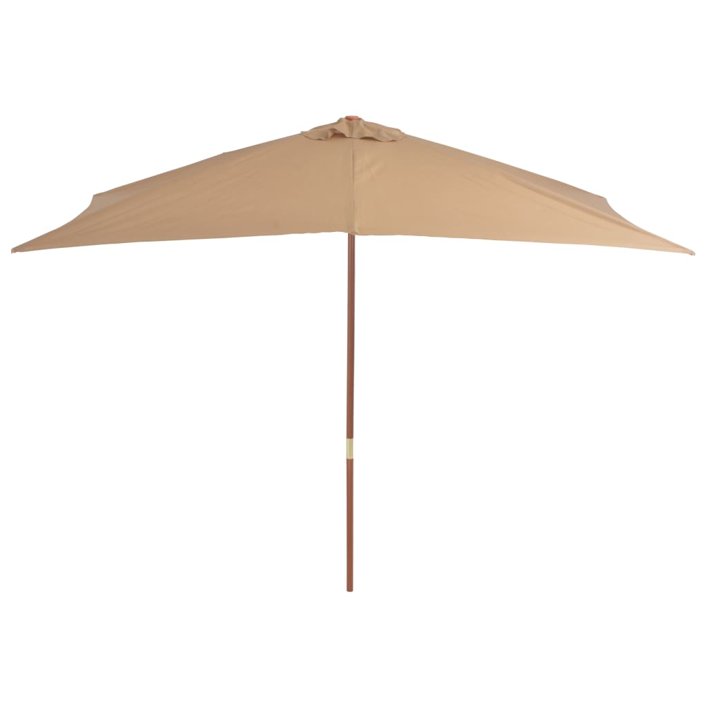 Vidaxl parasol s dřevěným pólem 200x300 cm taupe