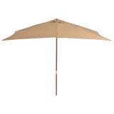 Vidaxl parasol s dřevěným pólem 200x300 cm taupe