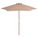 Vidaxl -Parasol mit Holzstast 270 cm Taupe