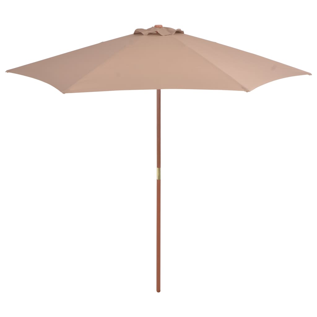 Parasol vidaxl avec pôle en bois 270 cm taupe