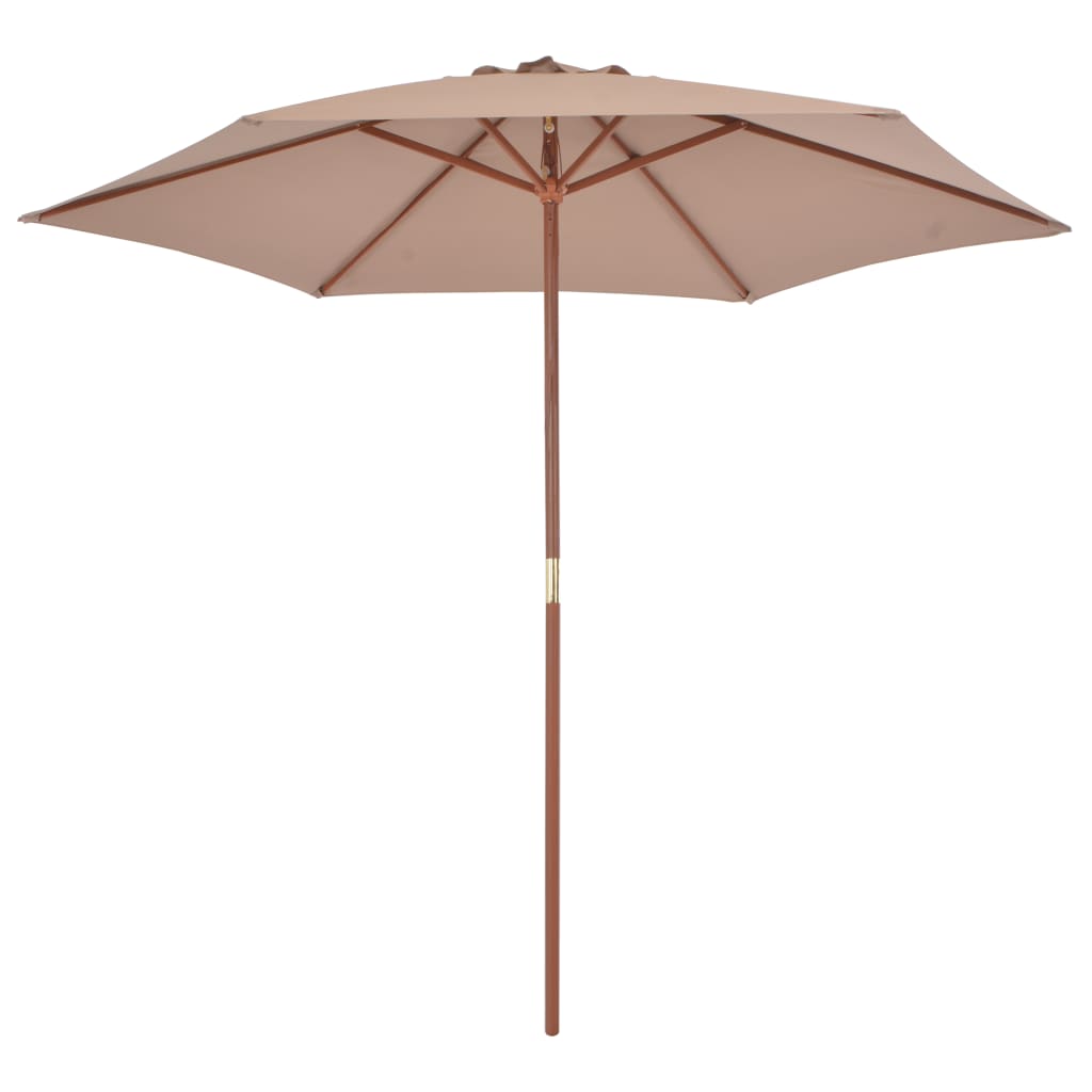 Parasol vidaxl avec pôle en bois 270 cm taupe