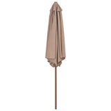 Vidaxl -Parasol mit Holzstast 270 cm Taupe