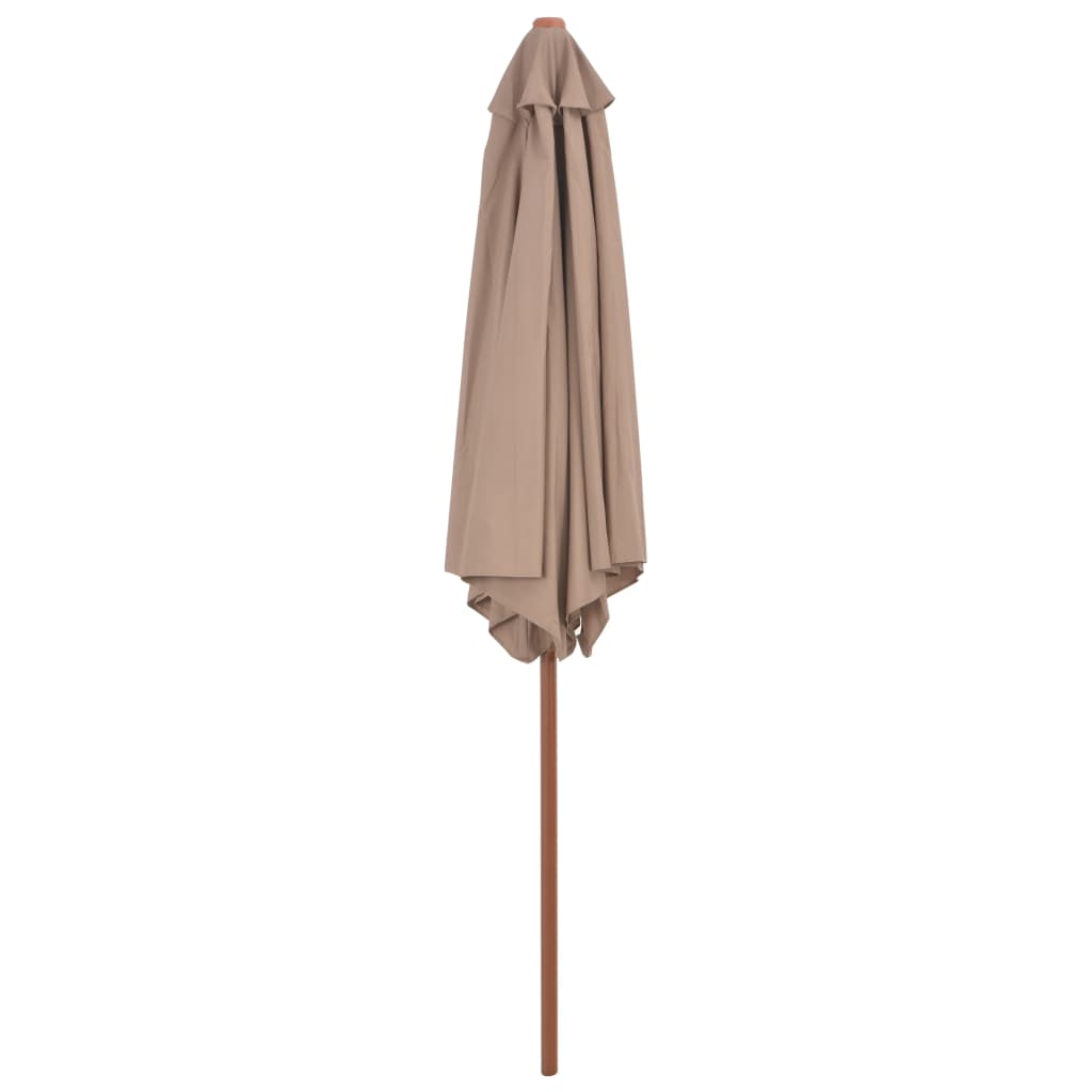 Parasol vidaxl avec pôle en bois 270 cm taupe