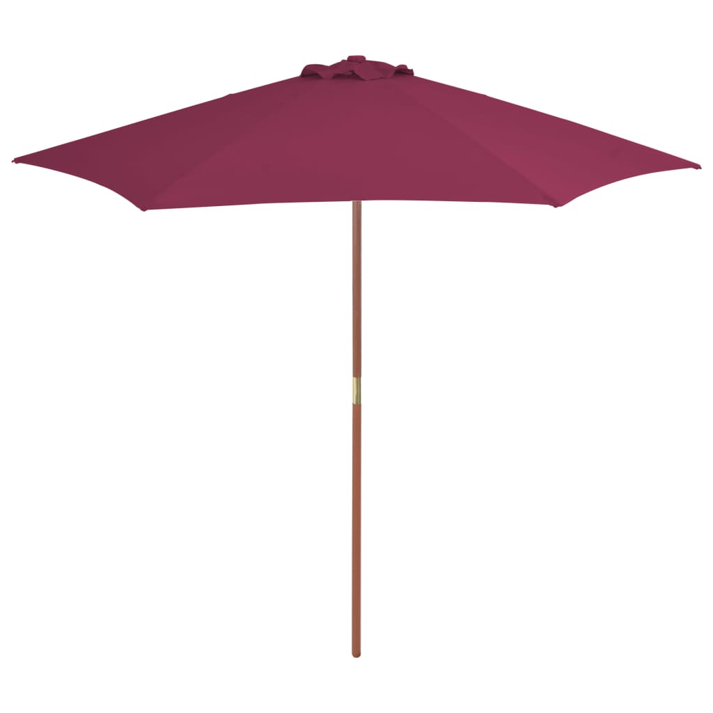 Vidaxl Parasol z lesenim drogom 270 cm Bordeaux Red