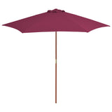 Vidaxl Parasol z lesenim drogom 270 cm Bordeaux Red