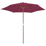 Vidaxl Parasol mit Holzstange 270 cm Bordeaux Rot