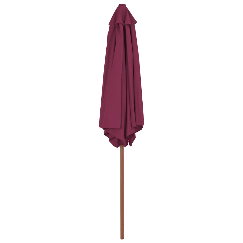 Vidaxl Parasol z lesenim drogom 270 cm Bordeaux Red