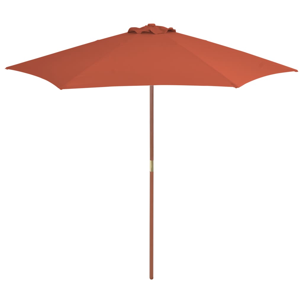 Vidaxl Parasol z leseno palico 270 cm terakota