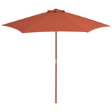 Vidaxl Parasol z leseno palico 270 cm terakota