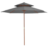 Vidaxl Parasol Double Decker mit Holzstange 270 cm Anthrazit