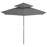 Vidaxl Parasol Double Decker mit Holzstange 270 cm Anthrazit