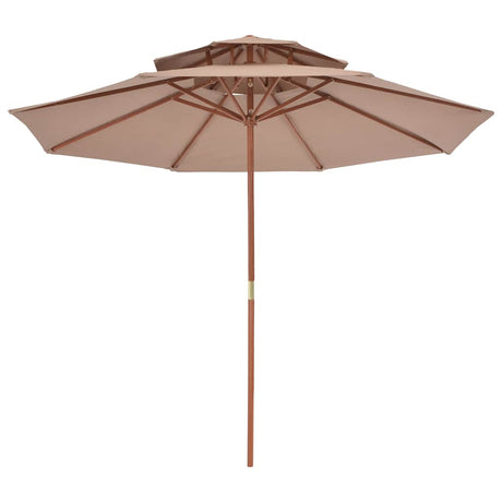 Vidaxl Parasol Double Decker mit Holzstange 270 cm Taupe