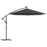 Vidaxl -schwimmender Parasol mit LED -Beleuchtungsstahlstahl 300 cm Anthrazit