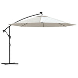 Vidaxl pływający parasol z oświetleniem LED i metalowym piaskiem 350 cm