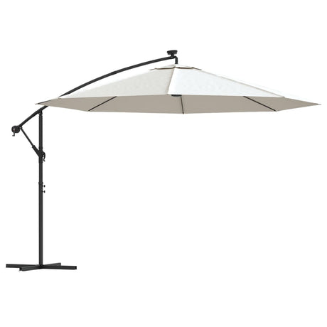 Vidaxl pływający parasol z oświetleniem LED i metalowym piaskiem 350 cm