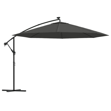 Vidaxl pływający parasol z oświetleniem LED metalowym biegunem 350 cm antracytem