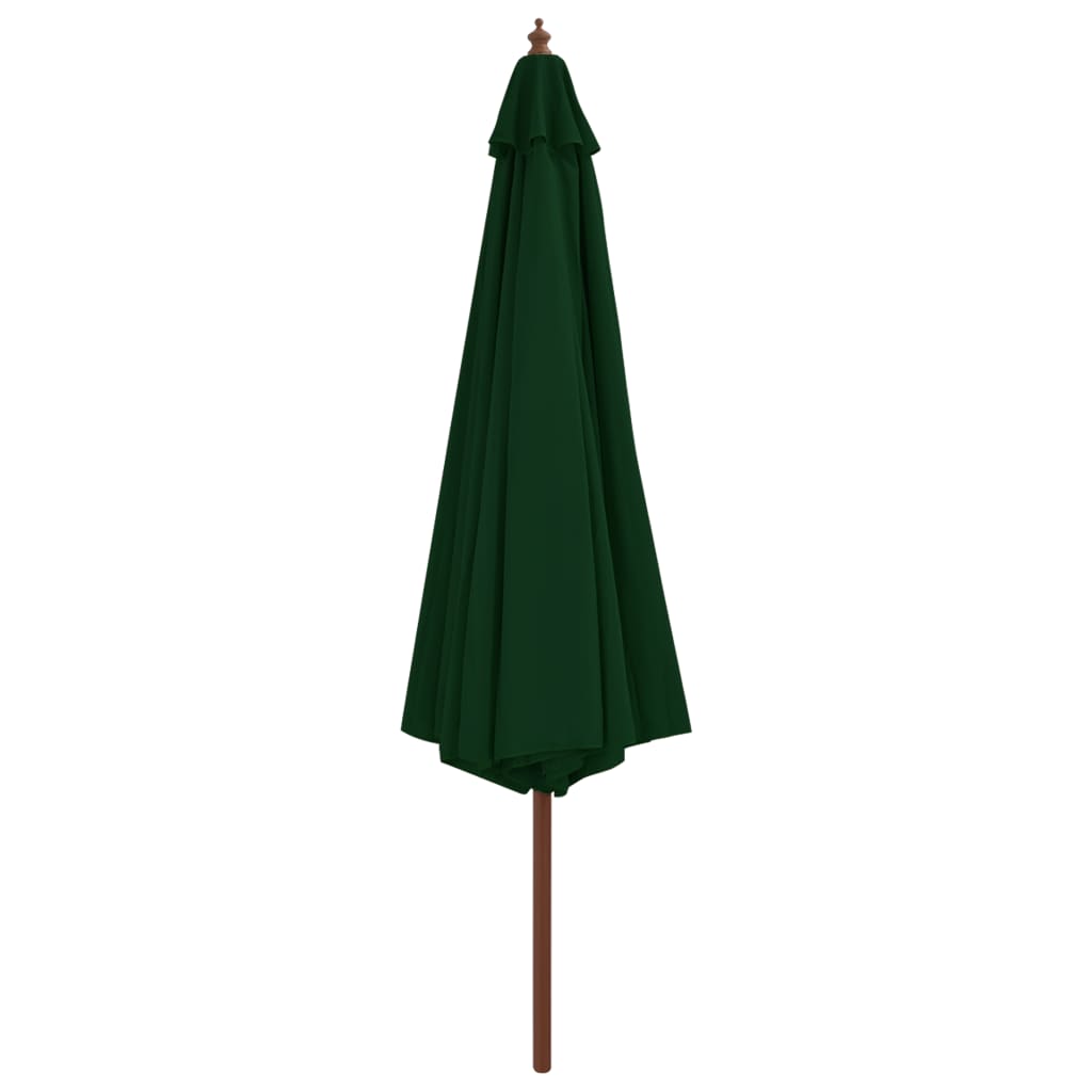 Vidaxl parasol avec poteau en bois 350 cm vert