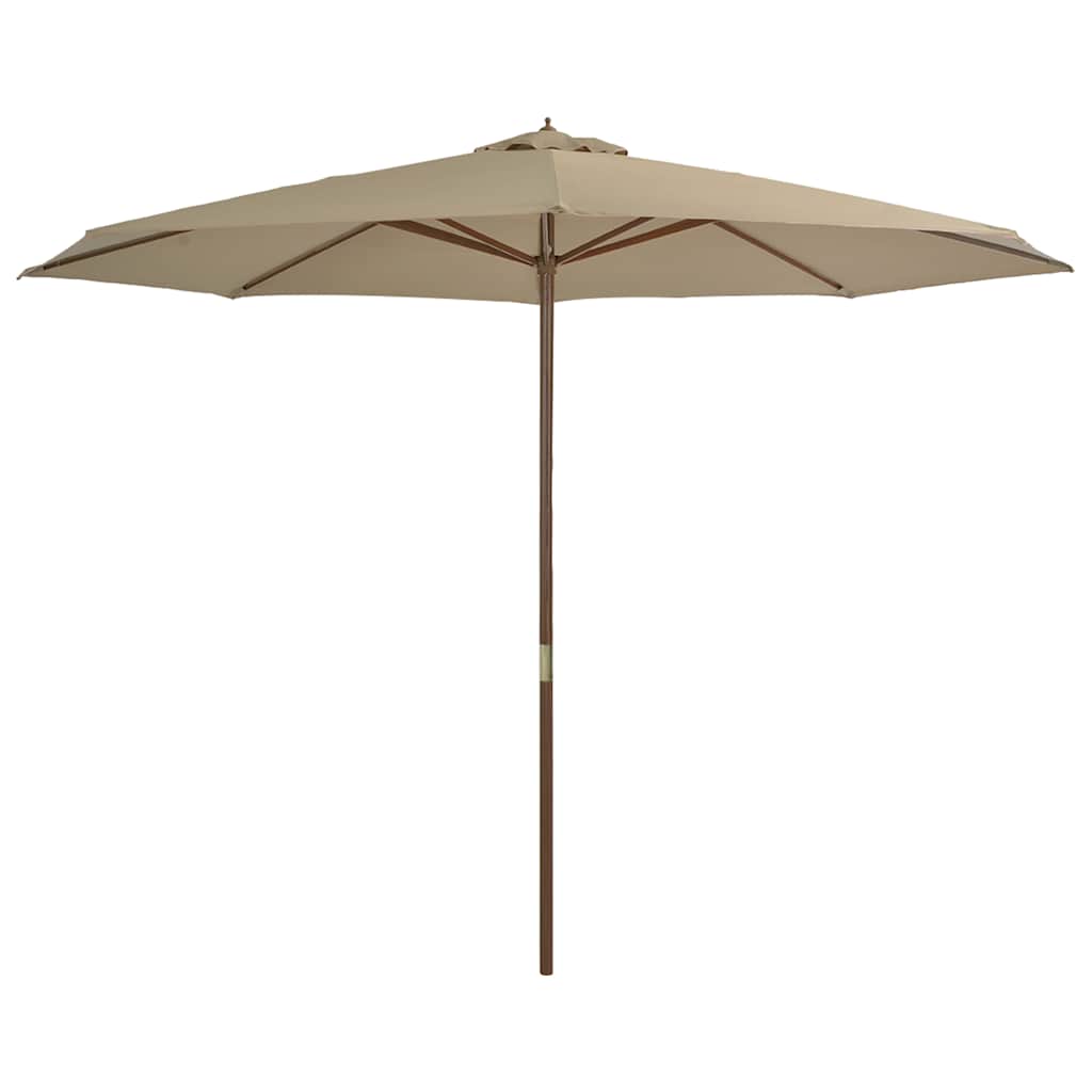 Vidaxl -Parasol mit Holzstange 350 cm Taupe