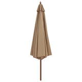 Vidaxl Parasol z lesenim drogom 350 cm Taupe