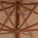 Vidaxl -Parasol mit Holzstange 350 cm Taupe